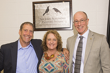 John Alexander, Dean Derina Holtzhausen, President Kenneth Evans